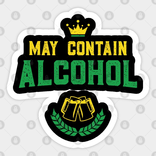 May Contain Alcohol Funny St Patricks Day Sticker by trendingoriginals